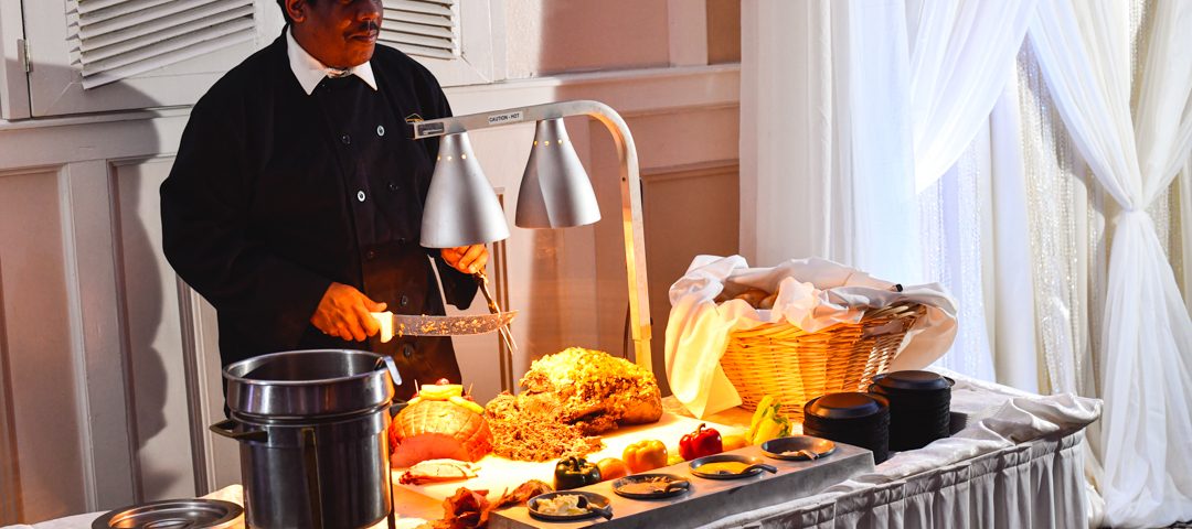 Catering Carving Station for wedding reception by The Four Columns