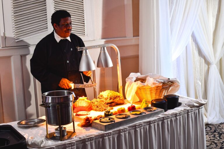 Catering Carving Station for wedding reception by The Four Columns