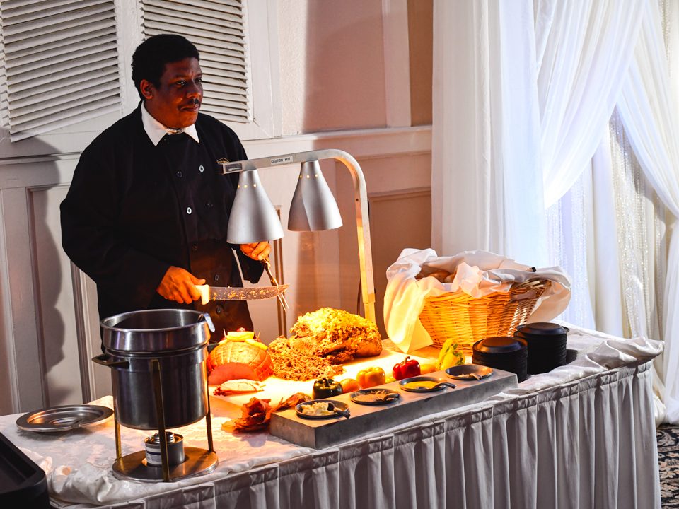 Catering Carving Station for wedding reception by The Four Columns